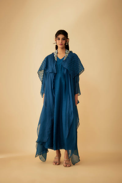 Gaurika Blue Drape Dress