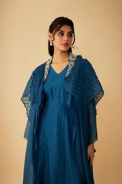 Gaurika Blue Drape Dress