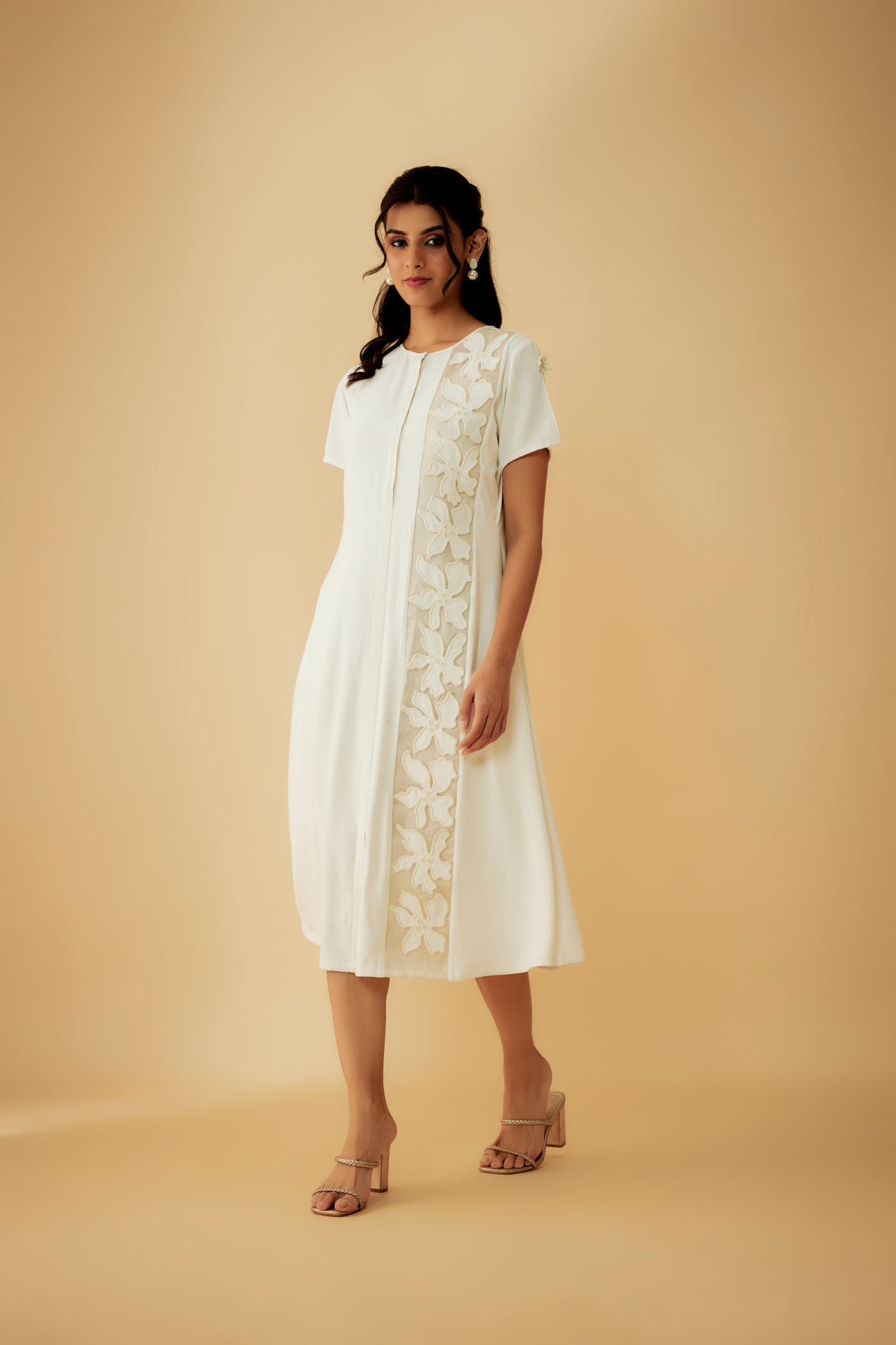 Rachel White Midi Dress