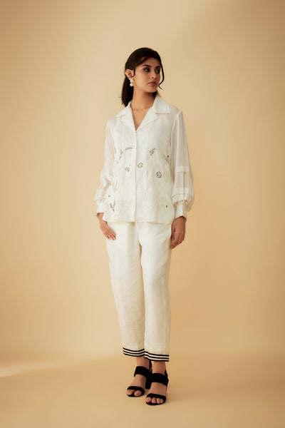 Sharmin White Embroidered Shirt