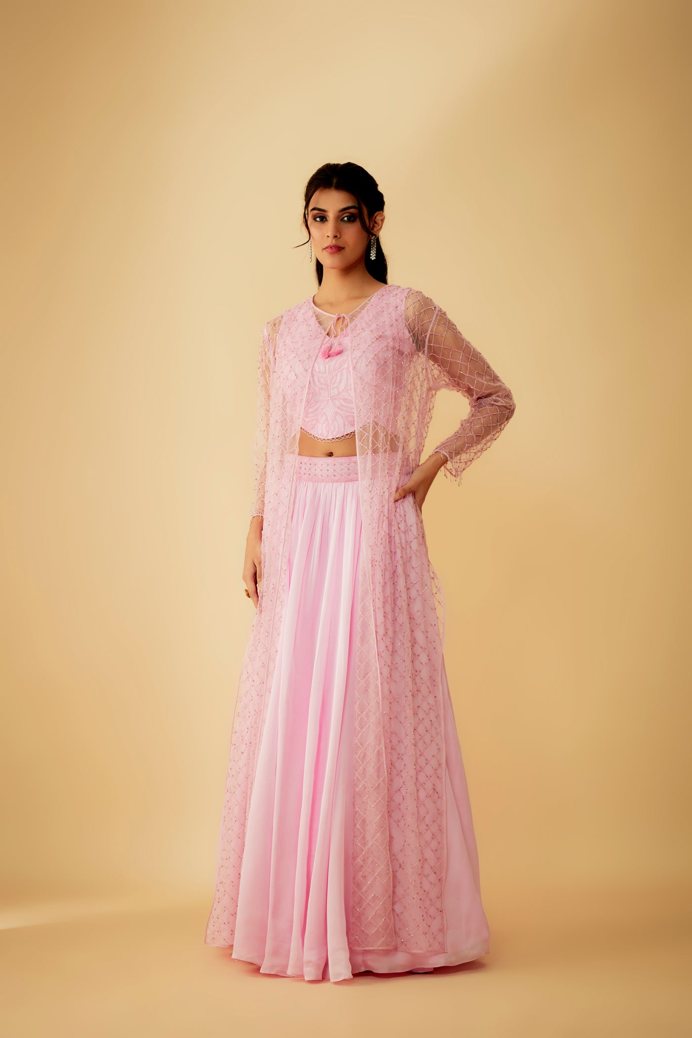 Pragya Pink Jacket Set