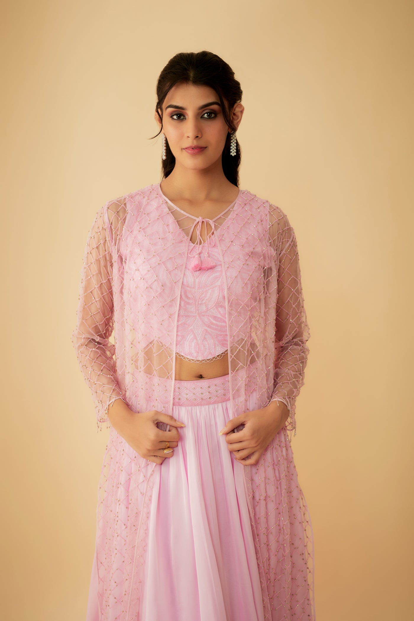 Pragya Pink Jacket Set