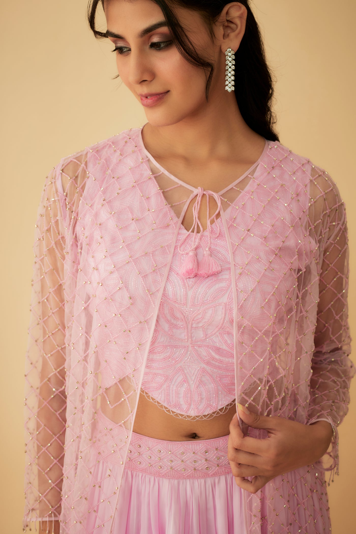 Pragya Pink Jacket Set