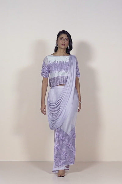 Indraa Lavender Blue Co-ord Set
