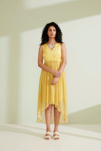 Blaine Yellow Printed Dress