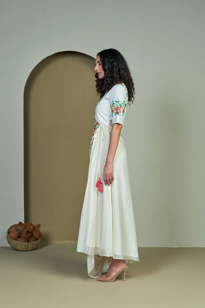 Vaana Ivory Drape Gown