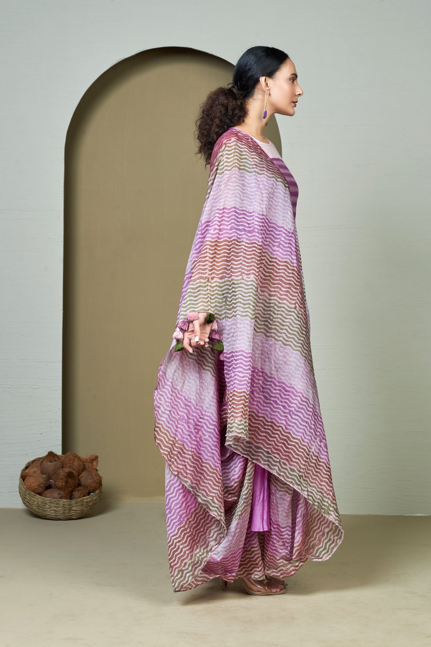 Milana Ivory Saree Drape Gown