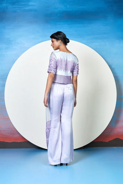 Indraa Lavender Blue Co-ord Set